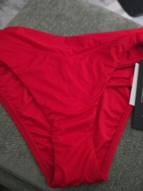 High-Rise Red Bikini Bottom for Women